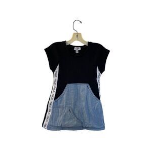 ￼J.crew/ crew kids black and denim short sleeve dress size 3T